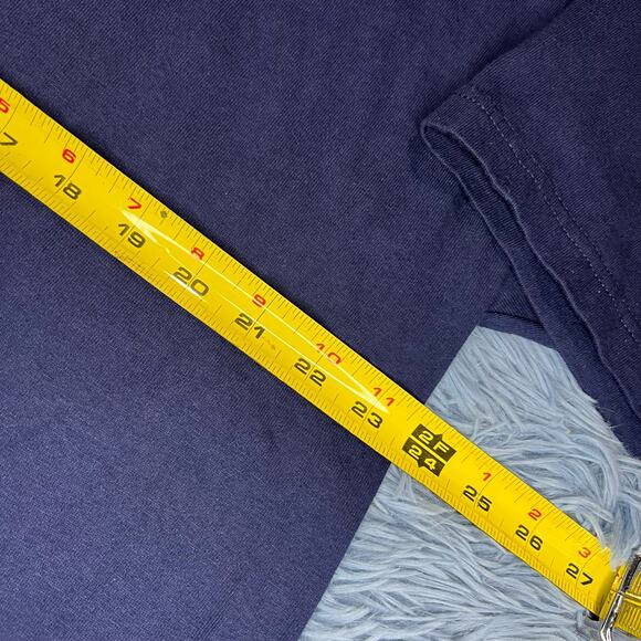 VINTAGE Conco Cleaning Globe Graphic Shirt Size 2XL Mens Retro Navy Blue 90s - Picture 7 of 8